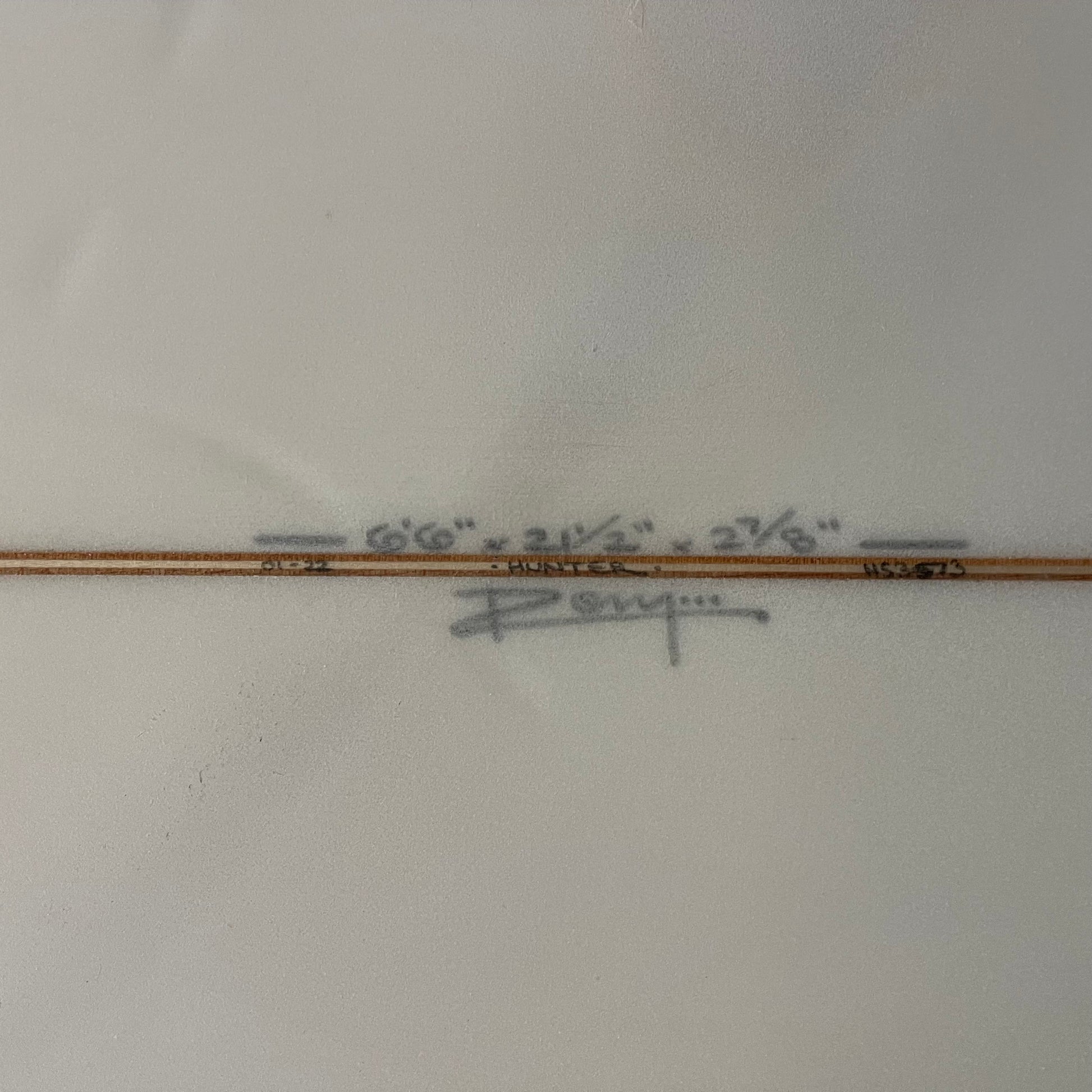 Oke Surfboards Fish 6'6" secondhand surfboard dimensions close-up