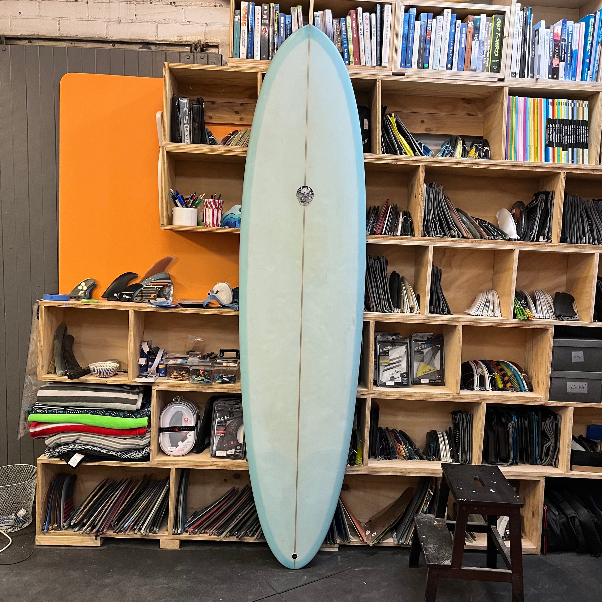 Oke Surfboards mid length 7'10" secondhand surfboard top view