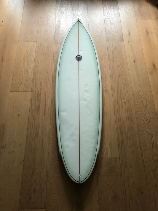 Oke Surfboards Twin Pin 6'2" secondhand surfboard top view