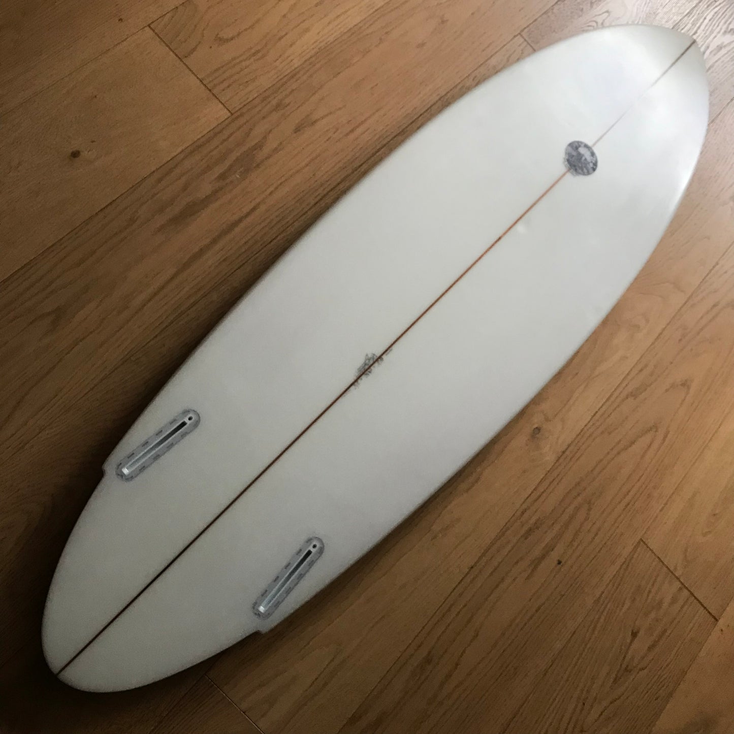 Oke Surfboards Twin Pin 6'2" secondhand surfboard bottom view