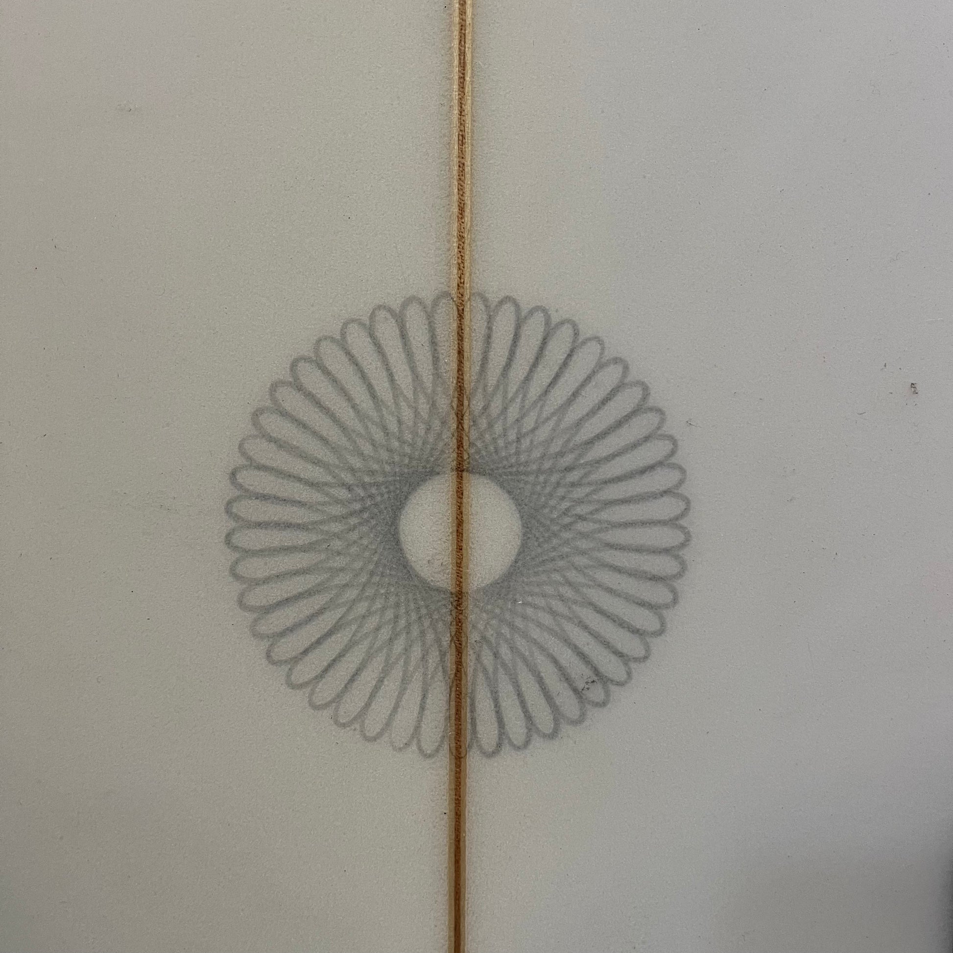 Oke Surfboards twin pin 7'0" secondhand surfboard logo close-up