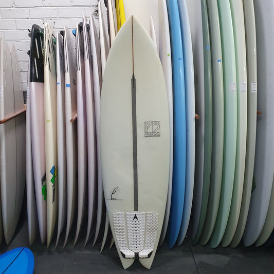 PB Custom Paolo Bianchinotti Deuce Gigolo twin fin 5'10" secondhand surfboards bottom view