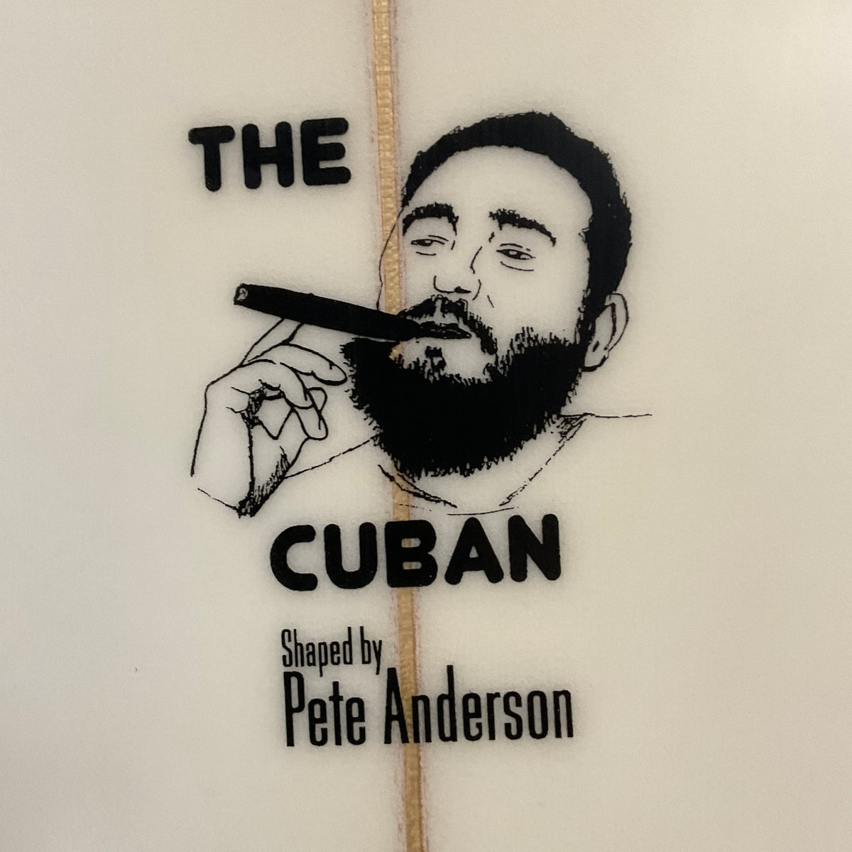 Pete Anderson (NZ) The Cuban 6'9" secondhand surfboards model logo close-up