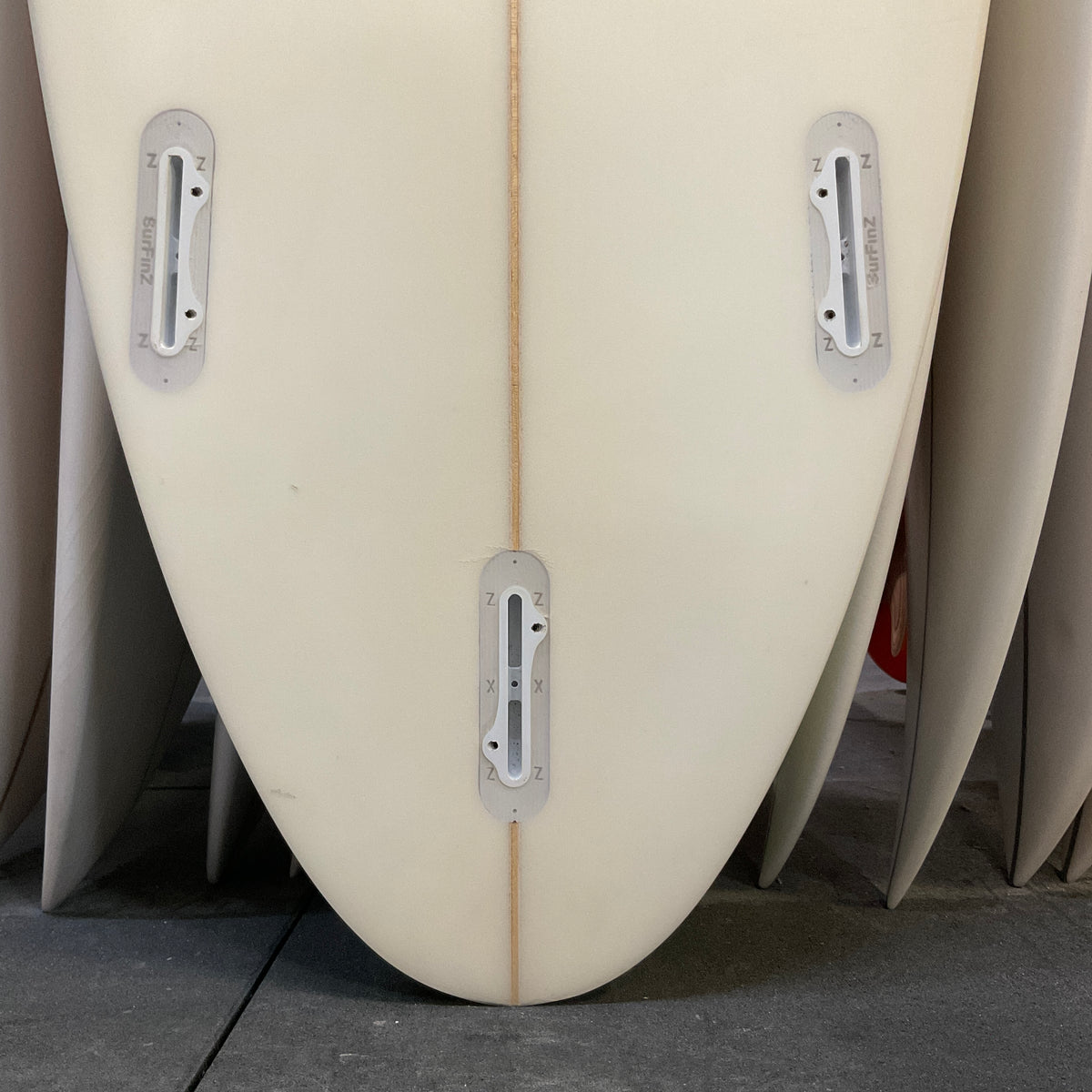 Pete Anderson (NZ) The Cuban 6'9" secondhand surfboards fin box close-up