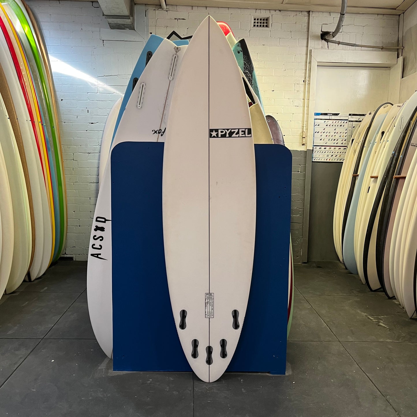 Pyzel Ghost Pro 6'8" secondhand surfboard bottom view