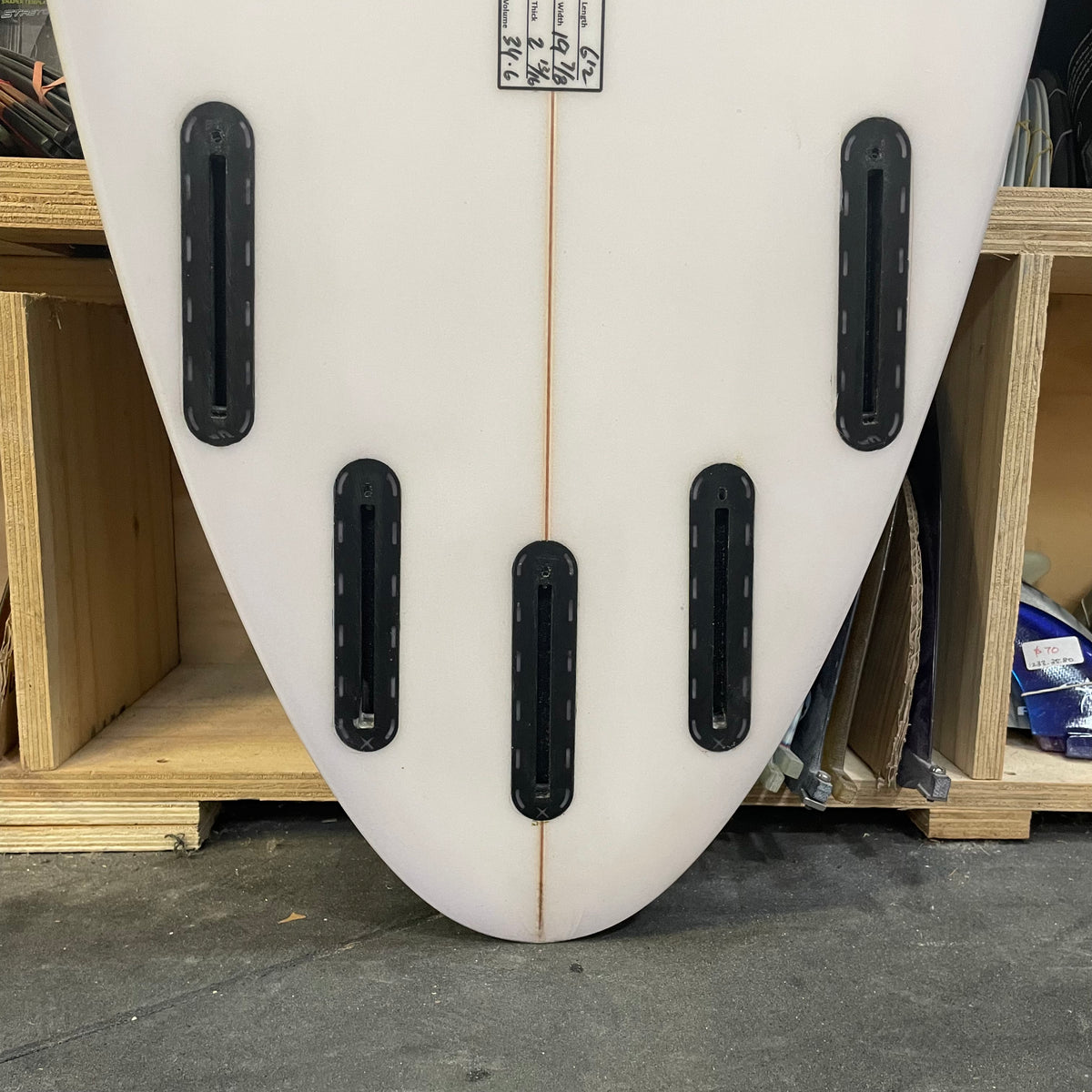 Pyzel Ghost XL 6'2" secondhand surfboards fin box close-up