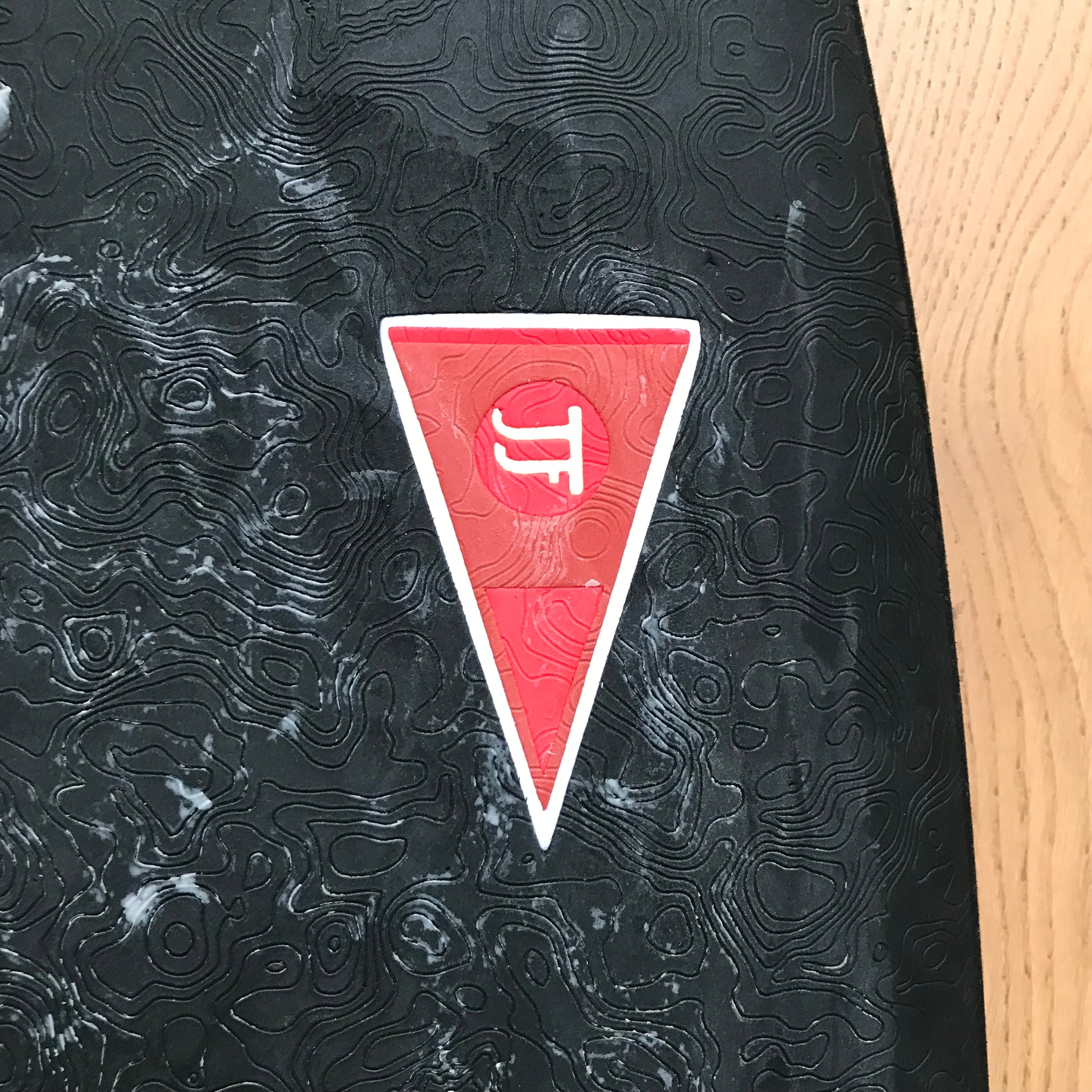 Pyzel JJF Gremlin softboard 5'6" secondhand surfboard model logo close-up