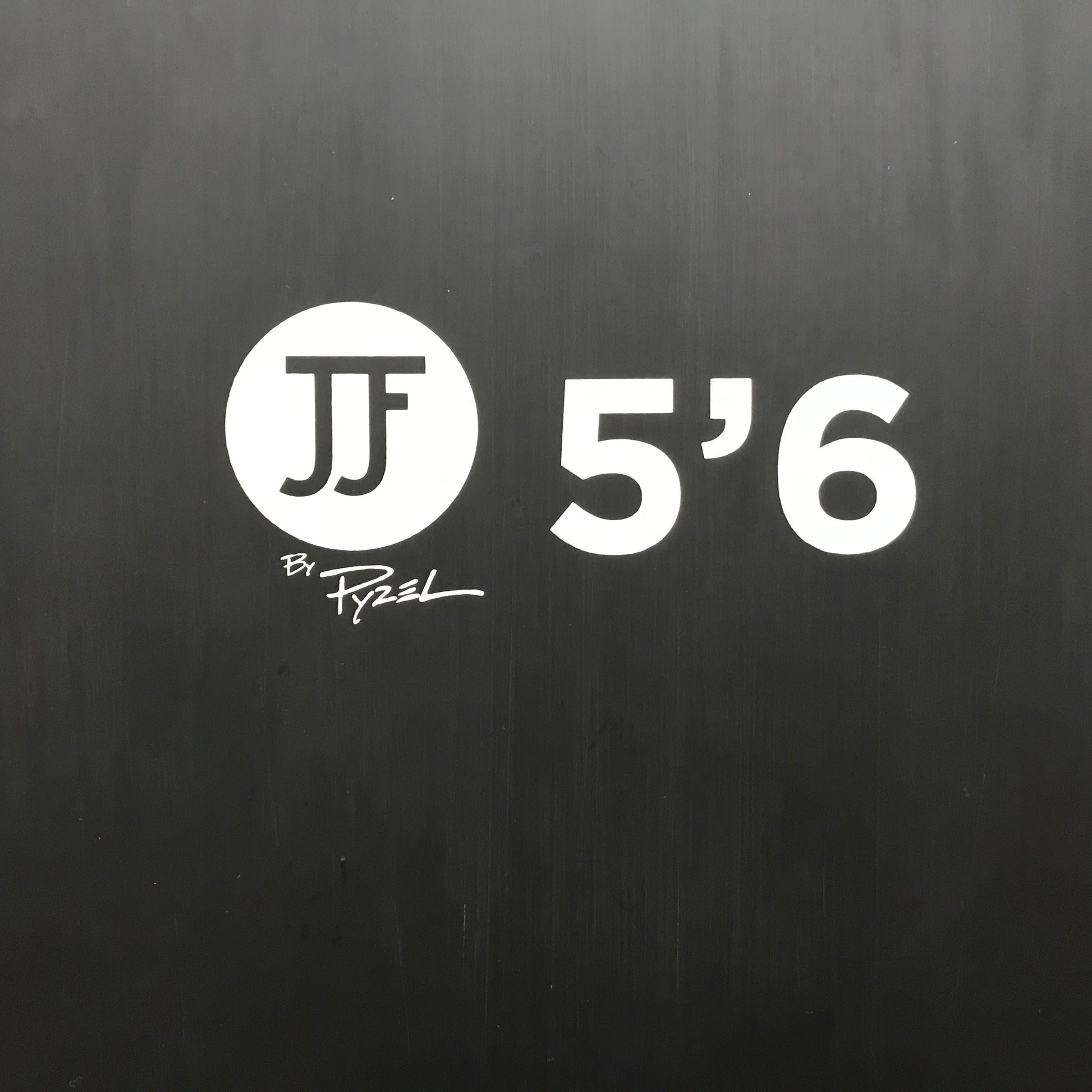 Pyzel JJF Gremlin softboard 5'6" secondhand surfboard model logo close-up