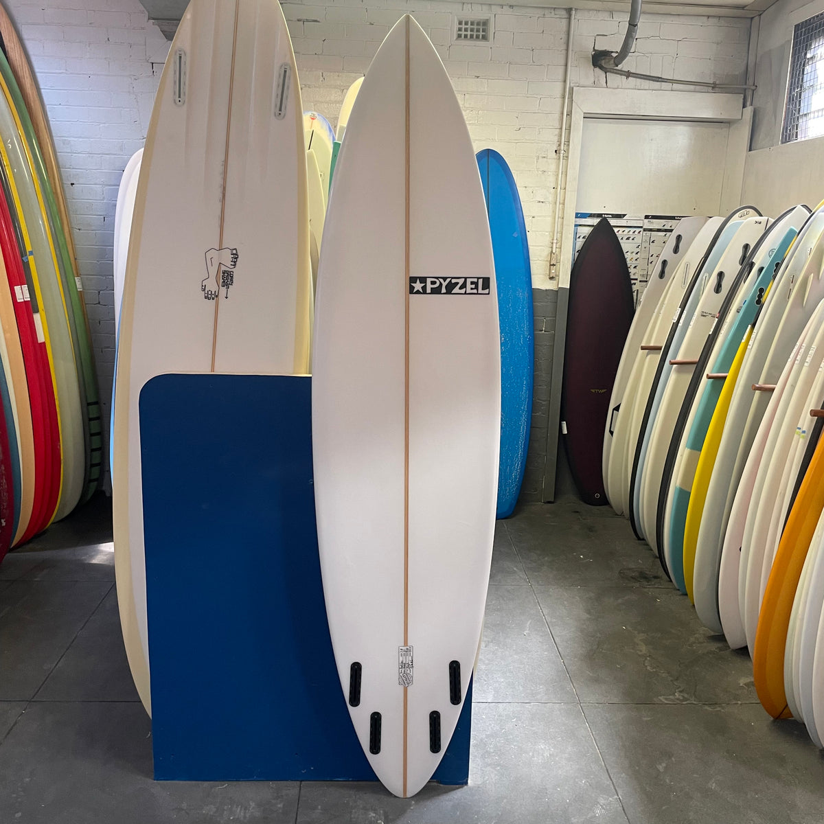 Pyzel Padillac 7'8" secondhand surfboards bottom view
