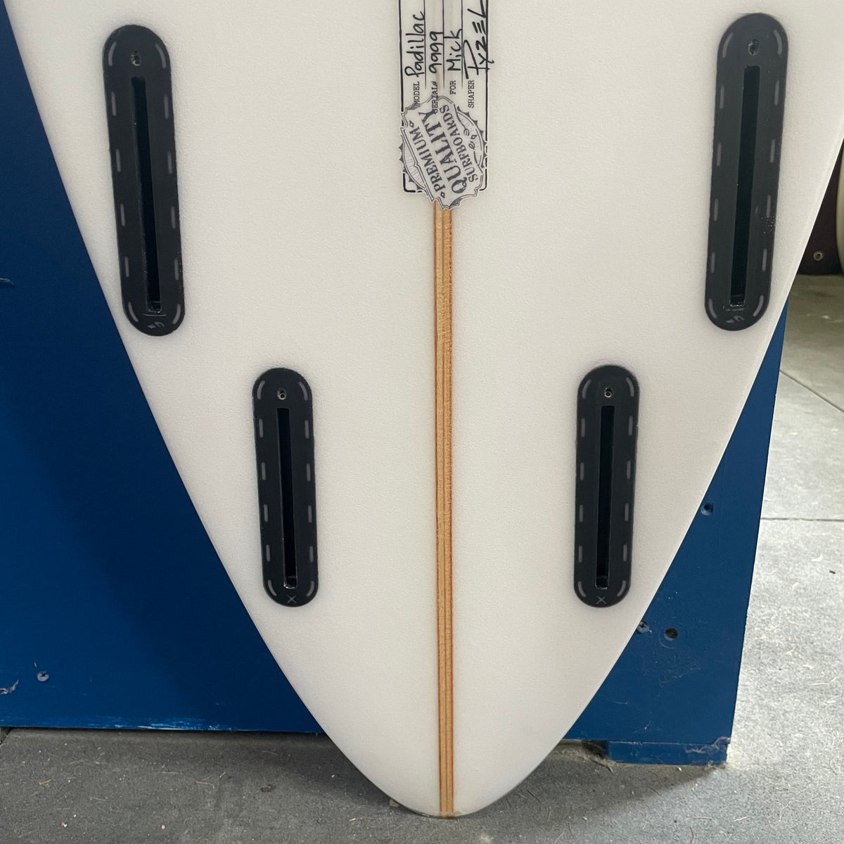 Pyzel Padillac 7'8" secondhand surfboards fin box close-up