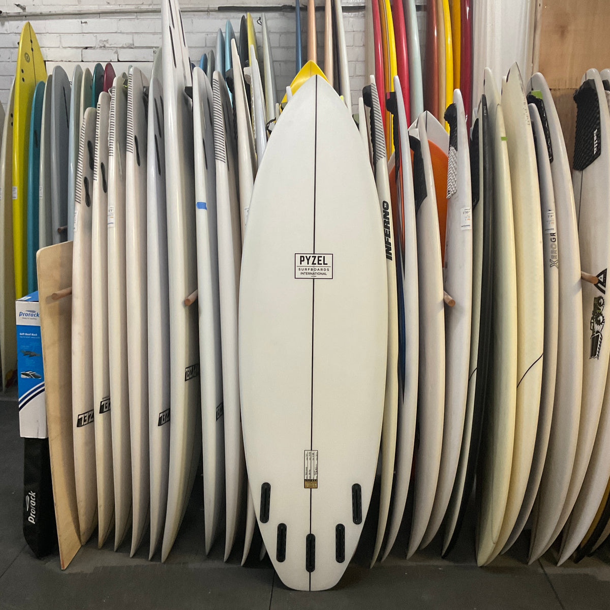 Pyzel Precious 5'11" secondhand surfboards bottom view