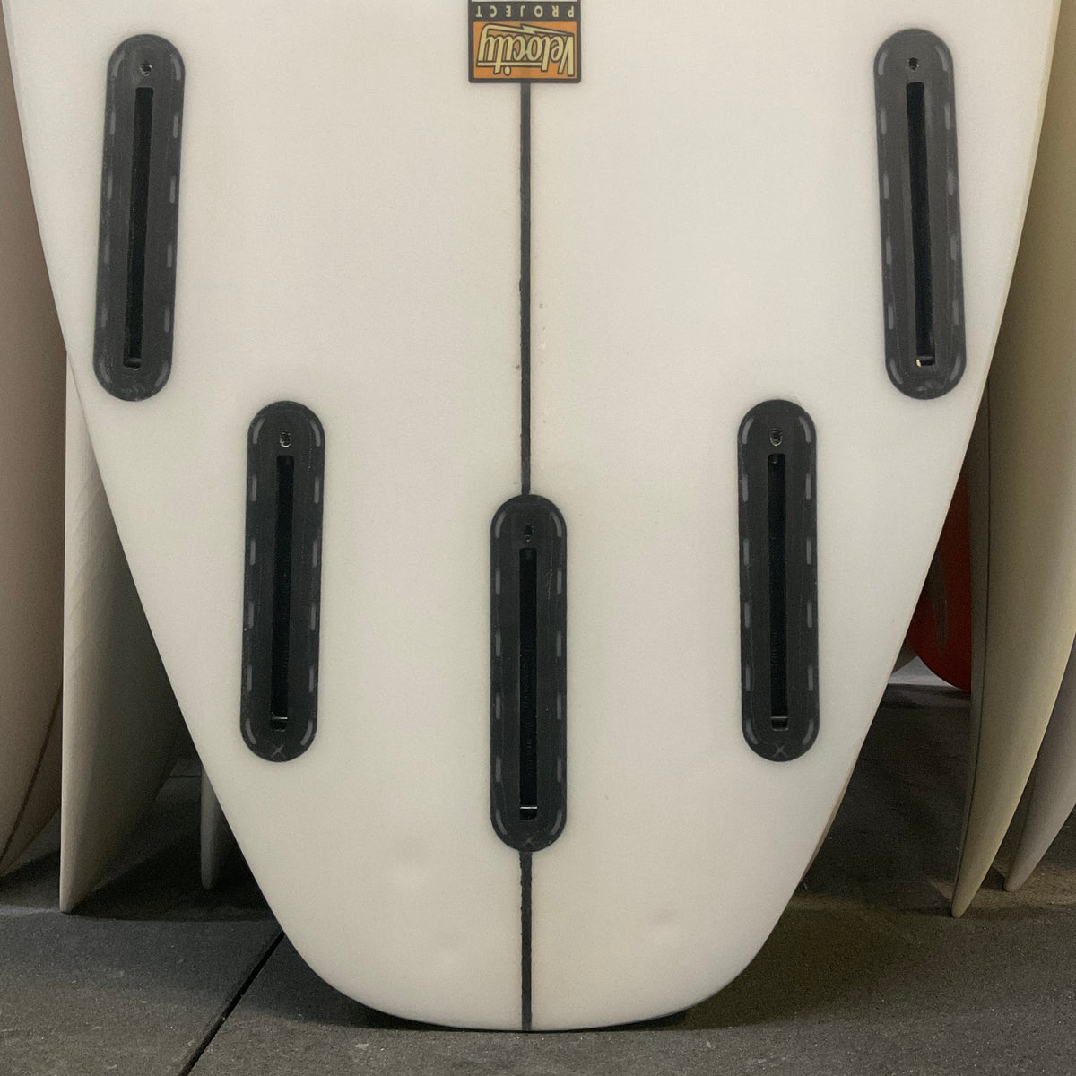 Pyzel Precious 5'11" secondhand surfboards fin box close-up