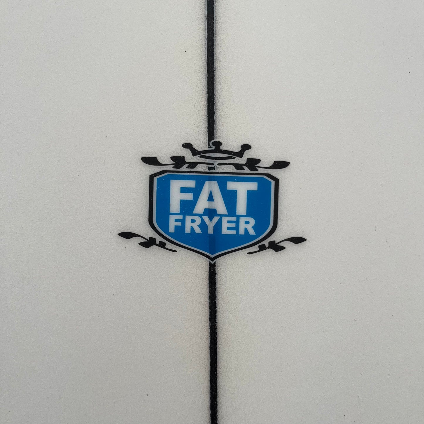 Rms Fat Fryer 5'9" secondhand surfboard model logo close-up