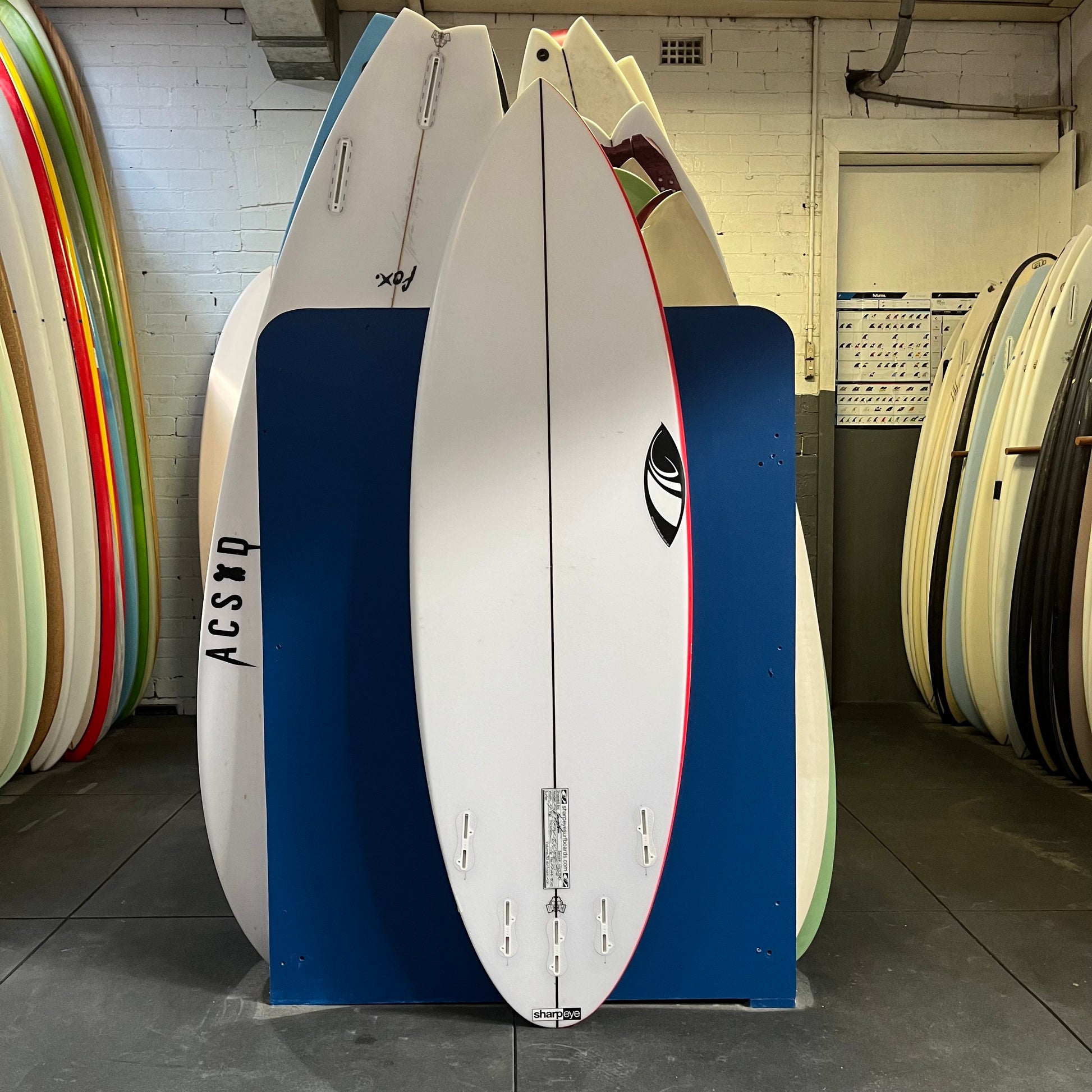 Sharpeye File Fifty HV 5'10" secondhand surfboard bottom view