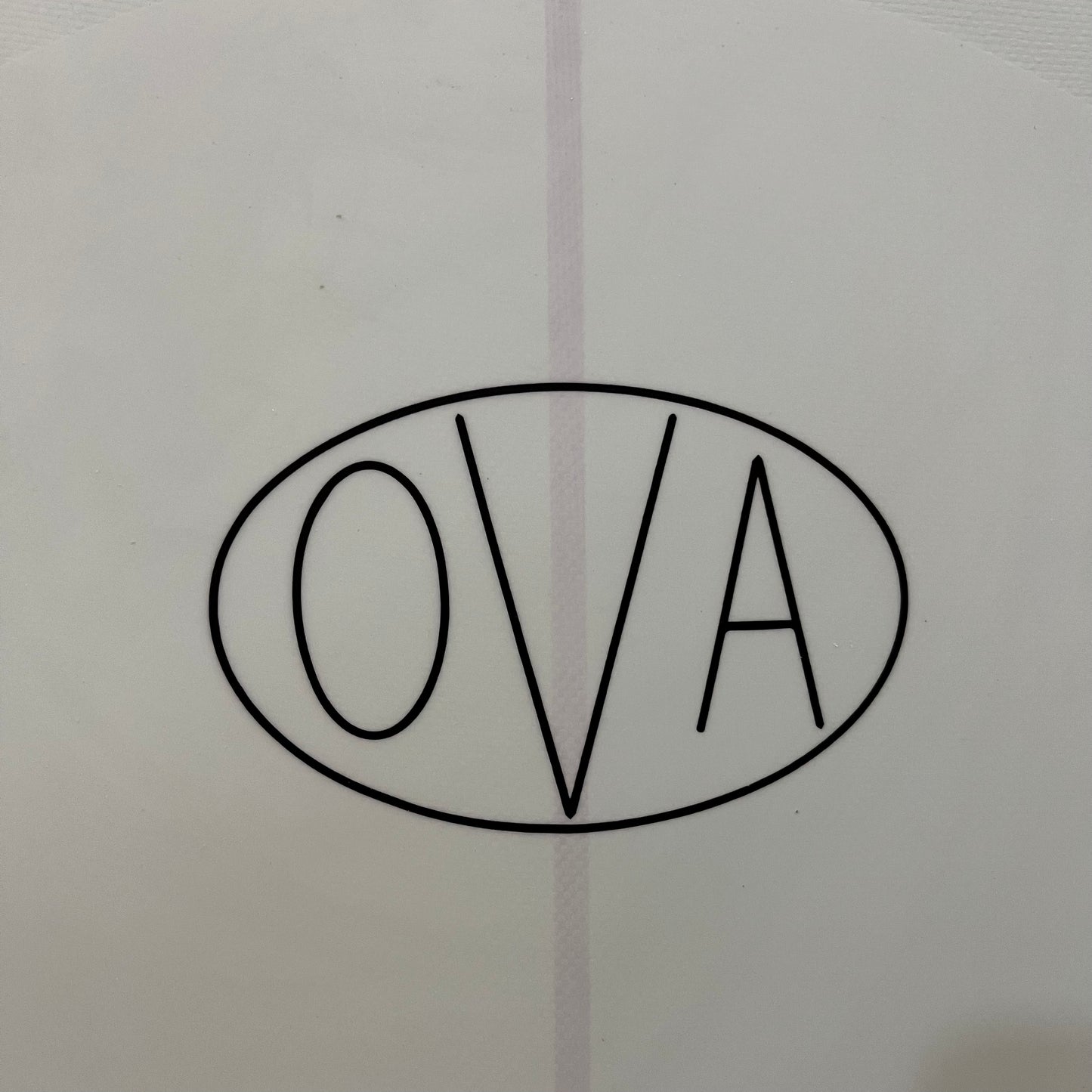 Skindog Ova 7'6" secondhand surfboard model logo close-up