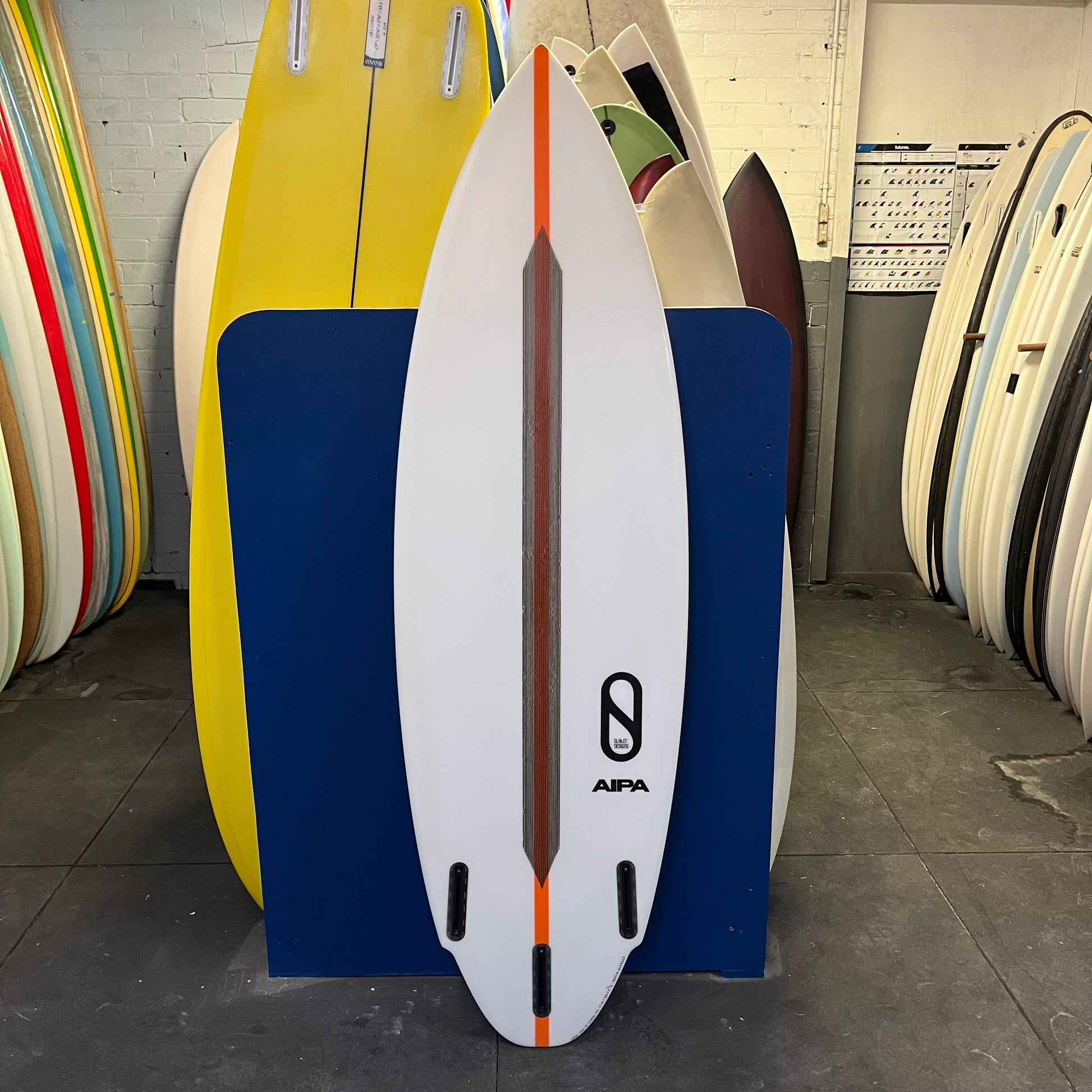 Slater Designs Flat Earth 5'10" secondhand surfboard bottom view