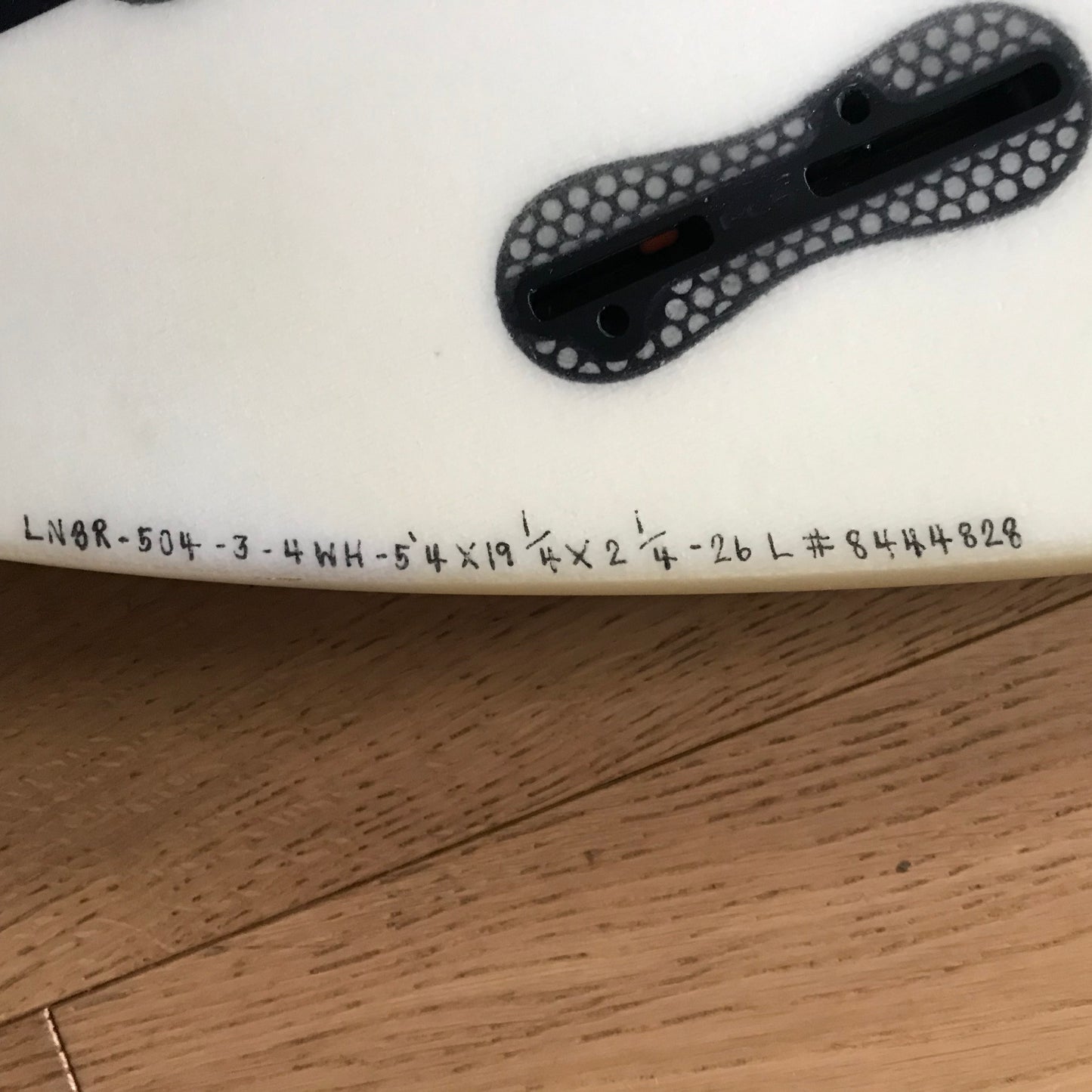 Slater Designs No Brainer 5'4" secondhand surfboard dimensions close-up