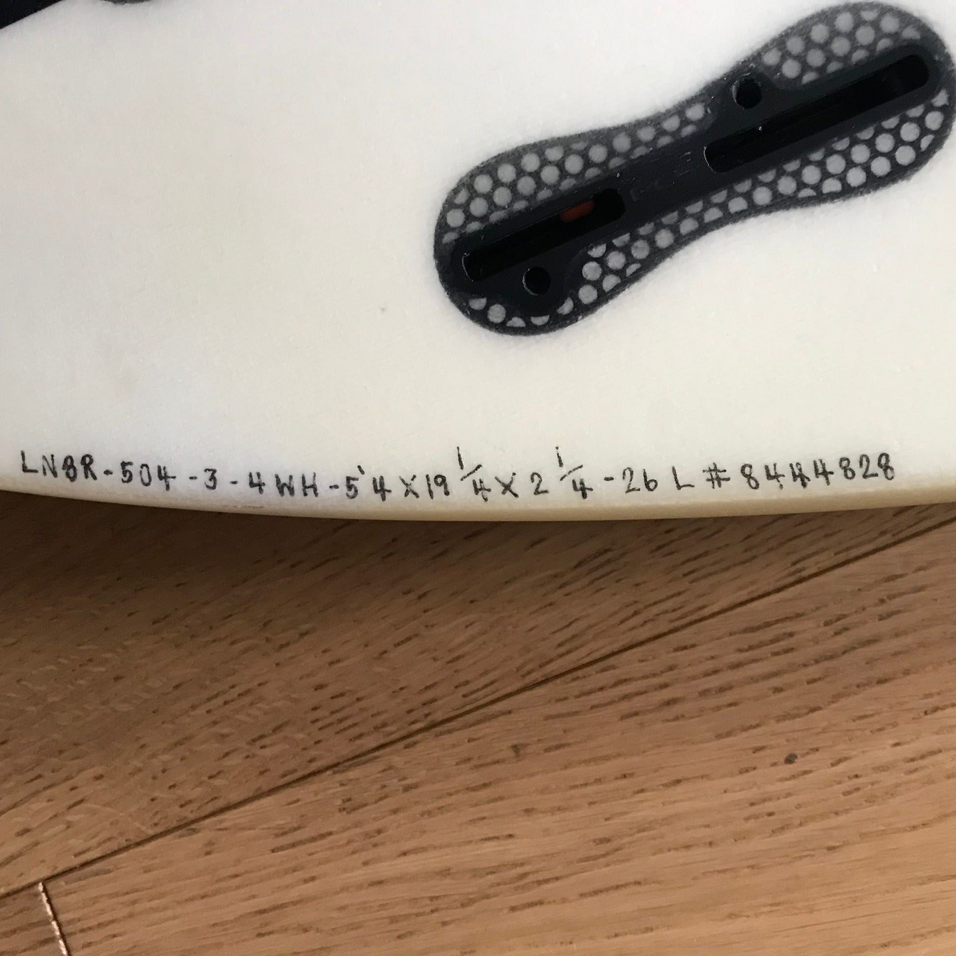 Slater Designs No Brainer 5'4" secondhand surfboard dimensions close-up