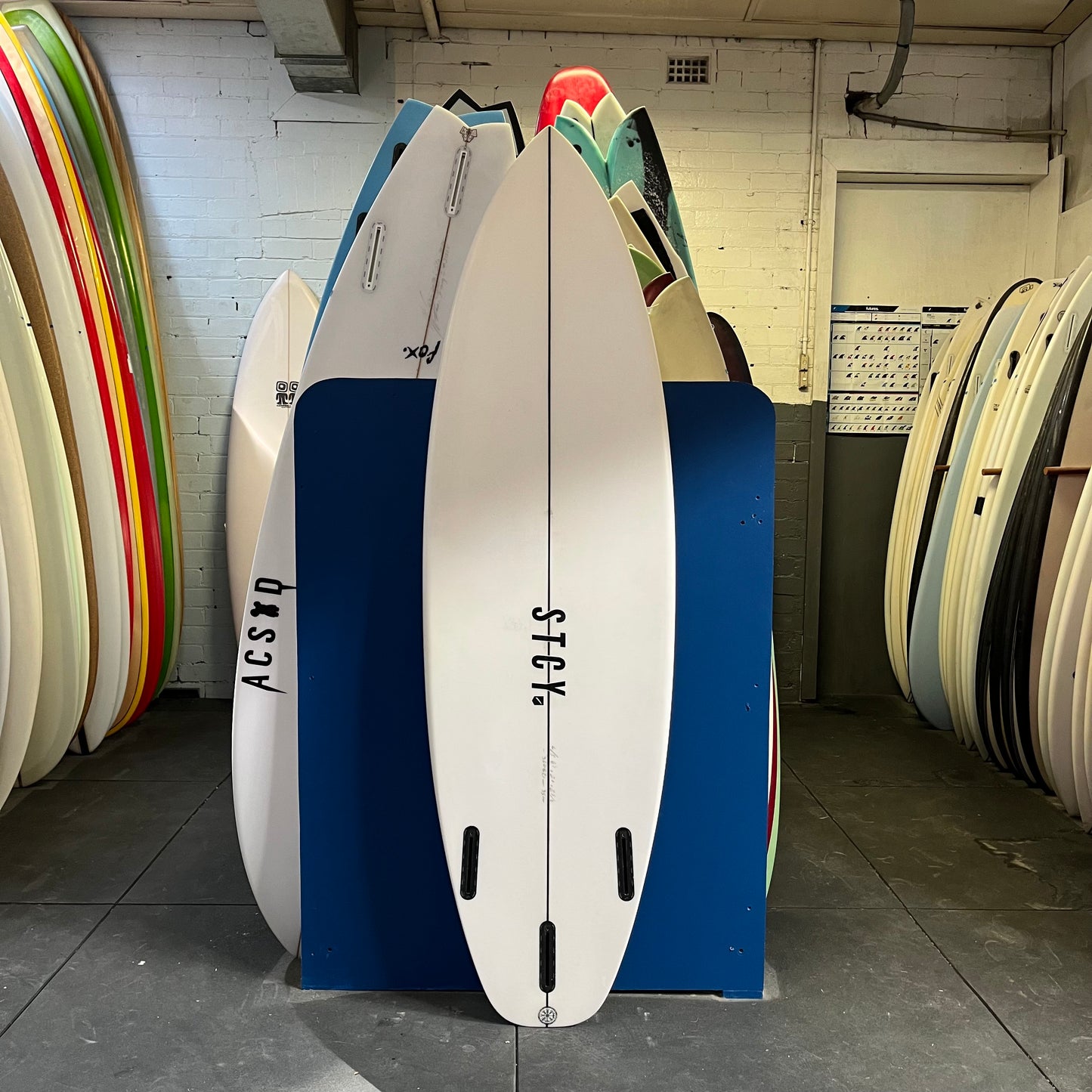 Stacey Master Killer 6'11" secondhand surfboard bottom view