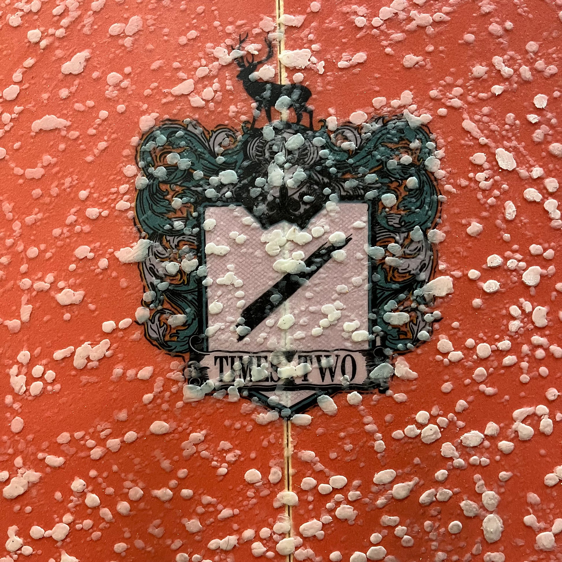 Stacey Times Two 5'10" secondhand surfboard model logo close-up