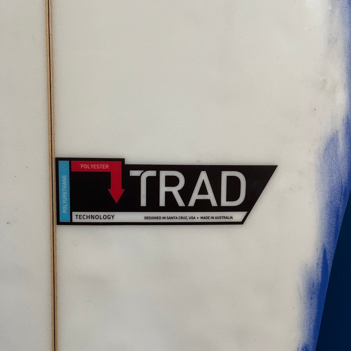 Stretch IT 7'4" secondhand surfboard construction close-up