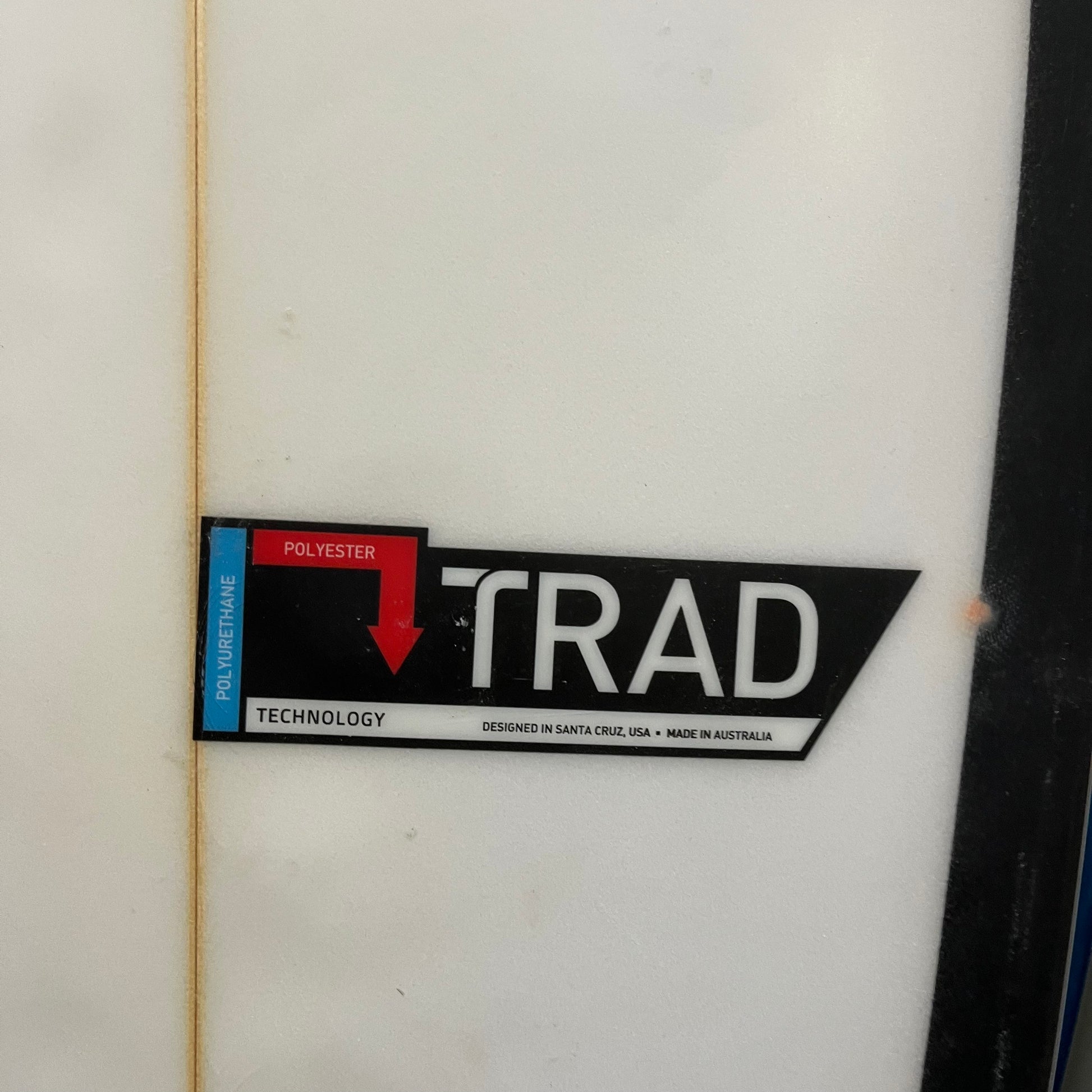 Stretch Quad Fish 5'6" secondhand surfboard construction close-up