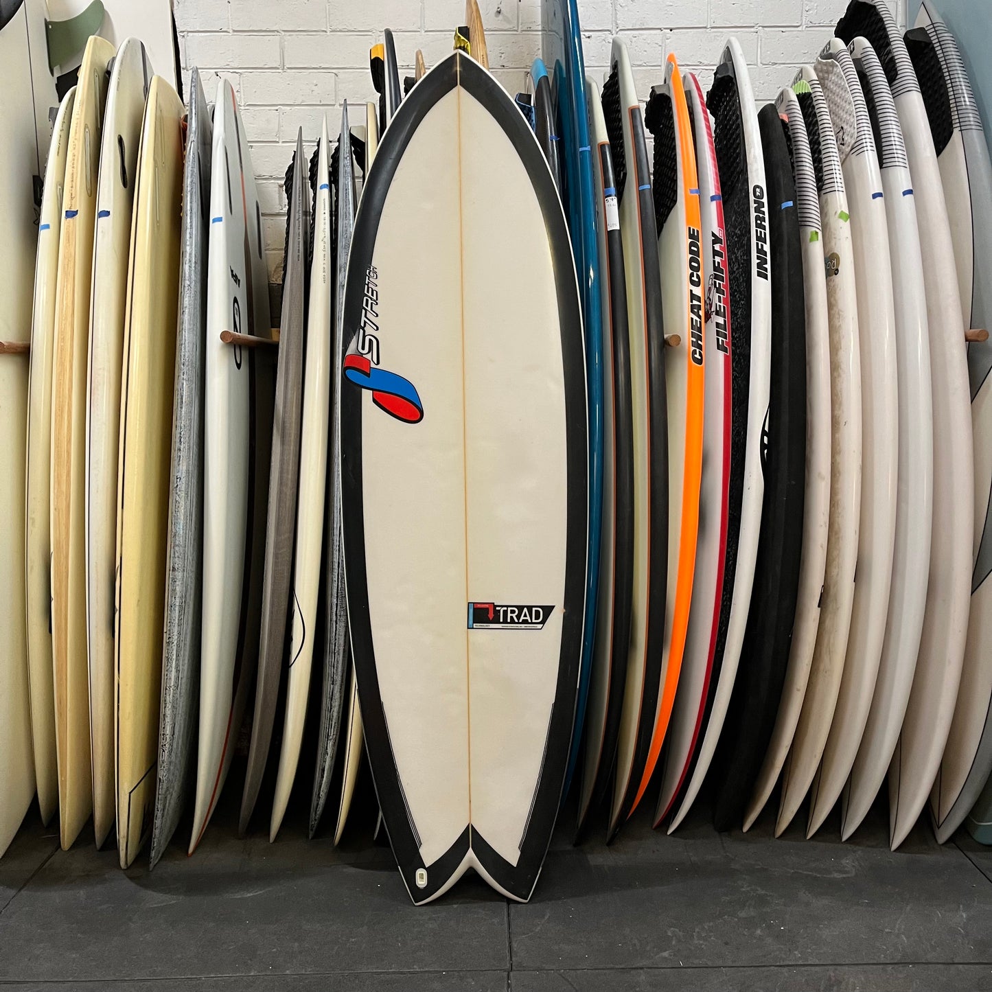 Stretch Quad Fish 5'6" secondhand surfboard top view