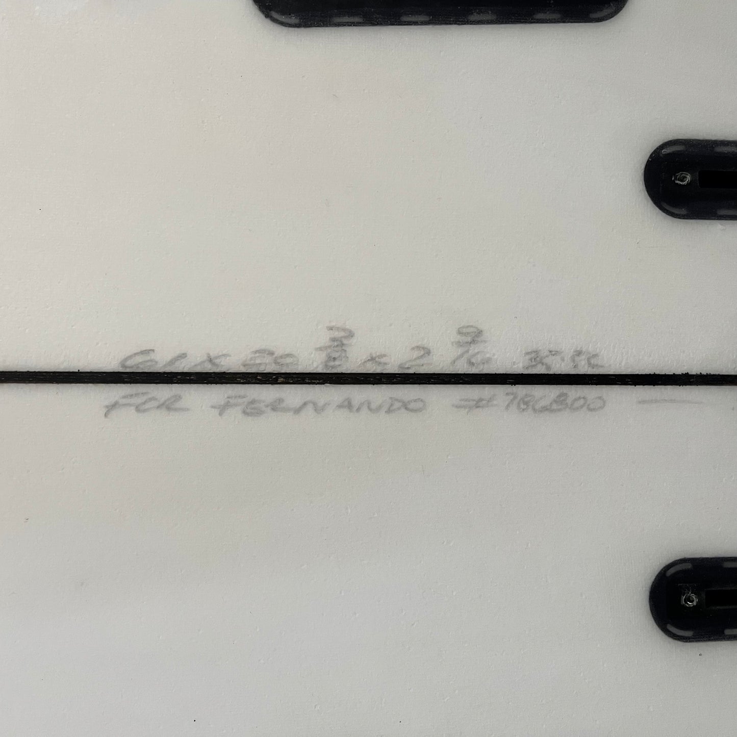 Superbrand Pig Dog 6'1" secondhand surfboard dimensions close-up