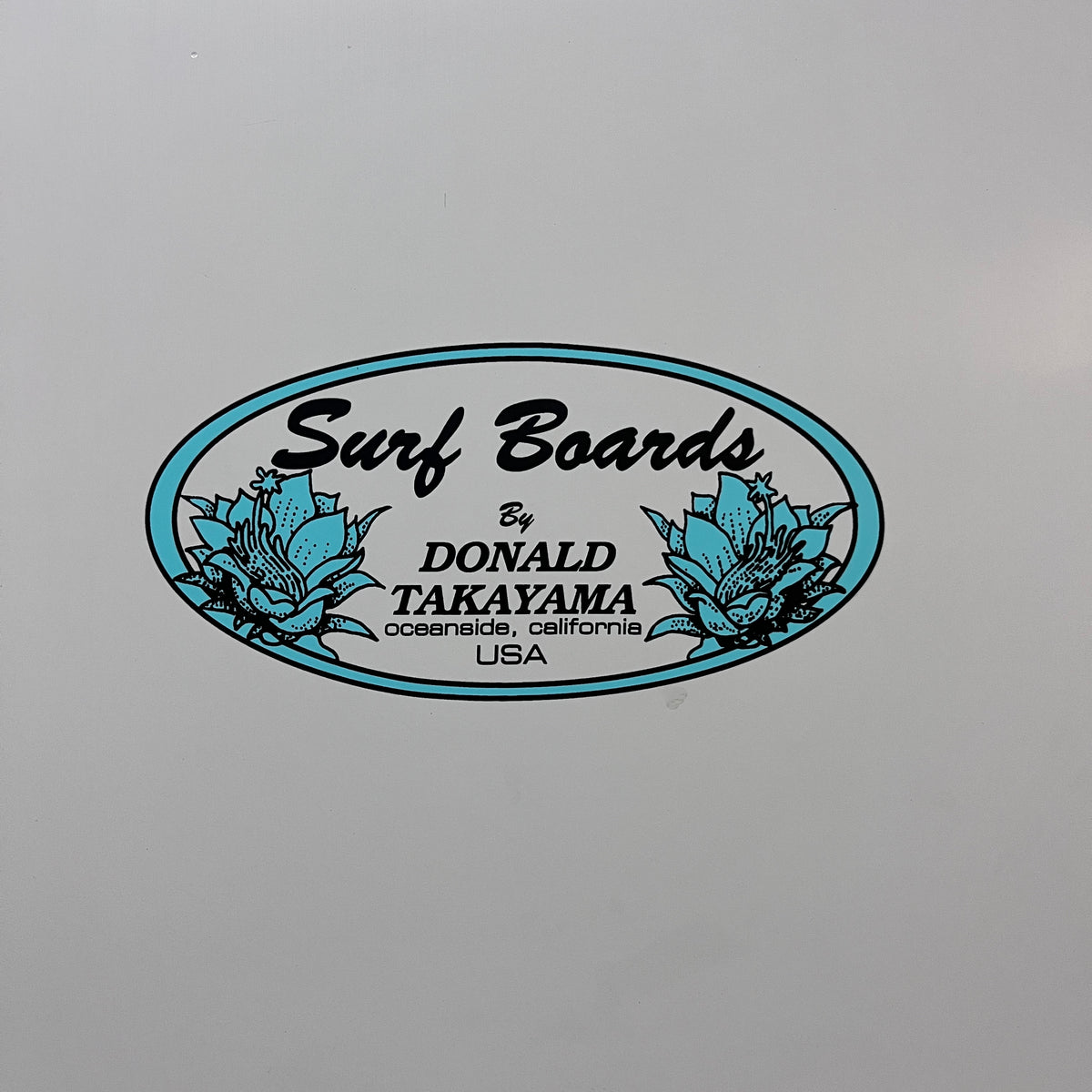 Takayama Egg Tuflite Pro 7'2" secondhand surfboard brand logo close-up