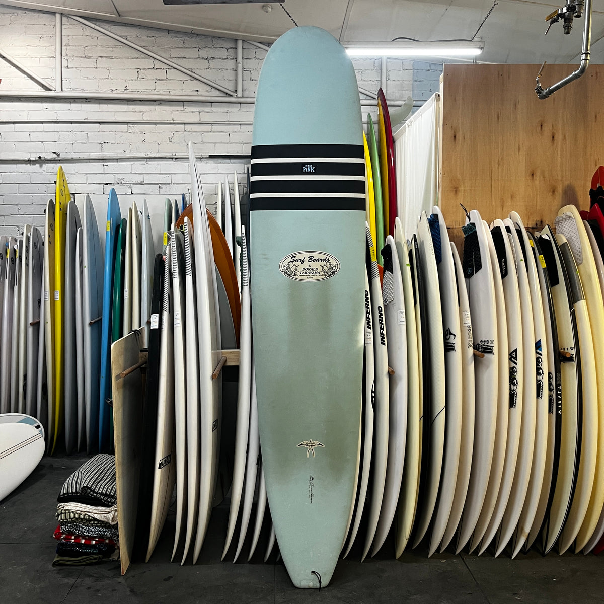 Takayama In The Pink softtop 9'0" secondhand surfboards top view