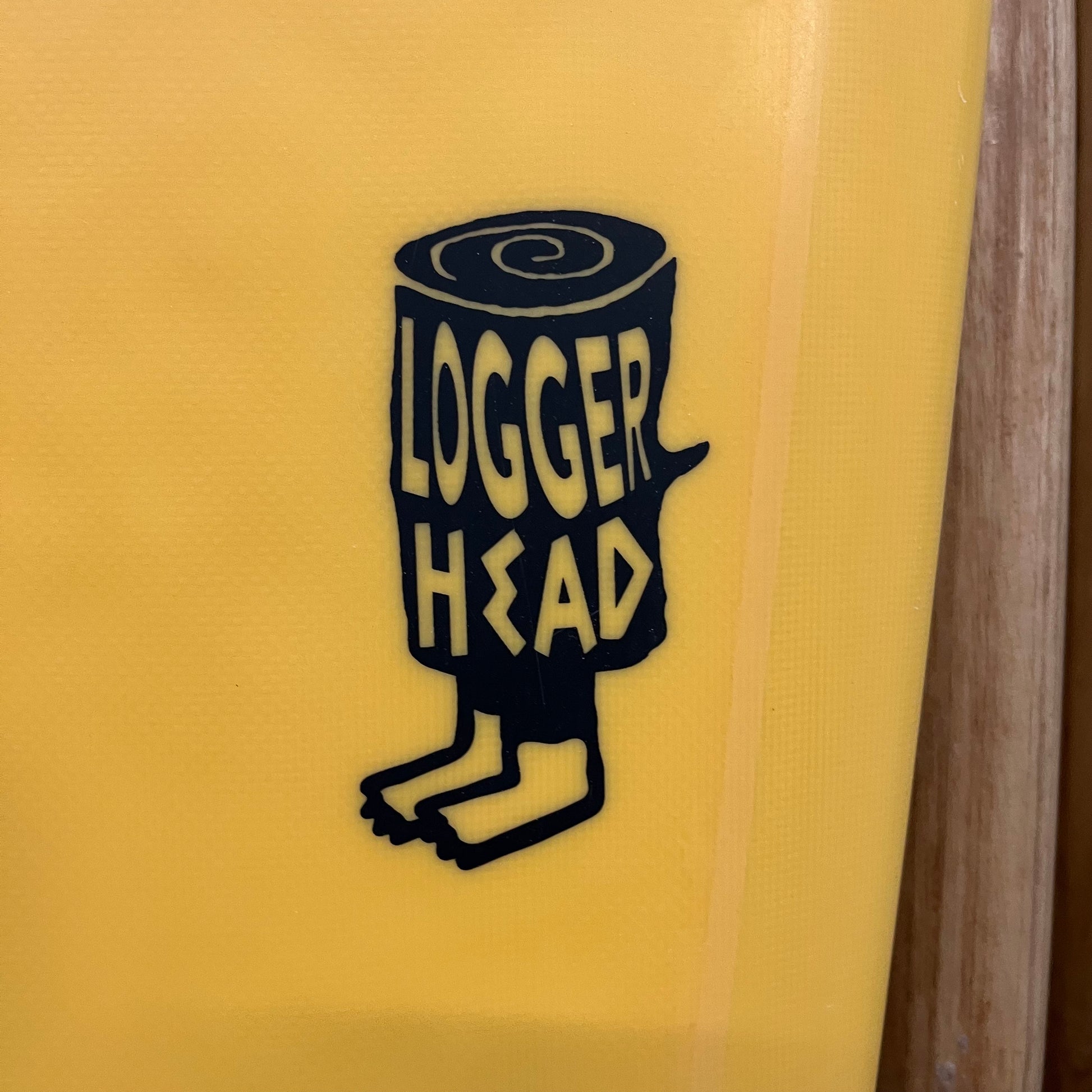 Critical Slide Surfboards Loggerhead 9'2" secondhand surfboard model logo close-up