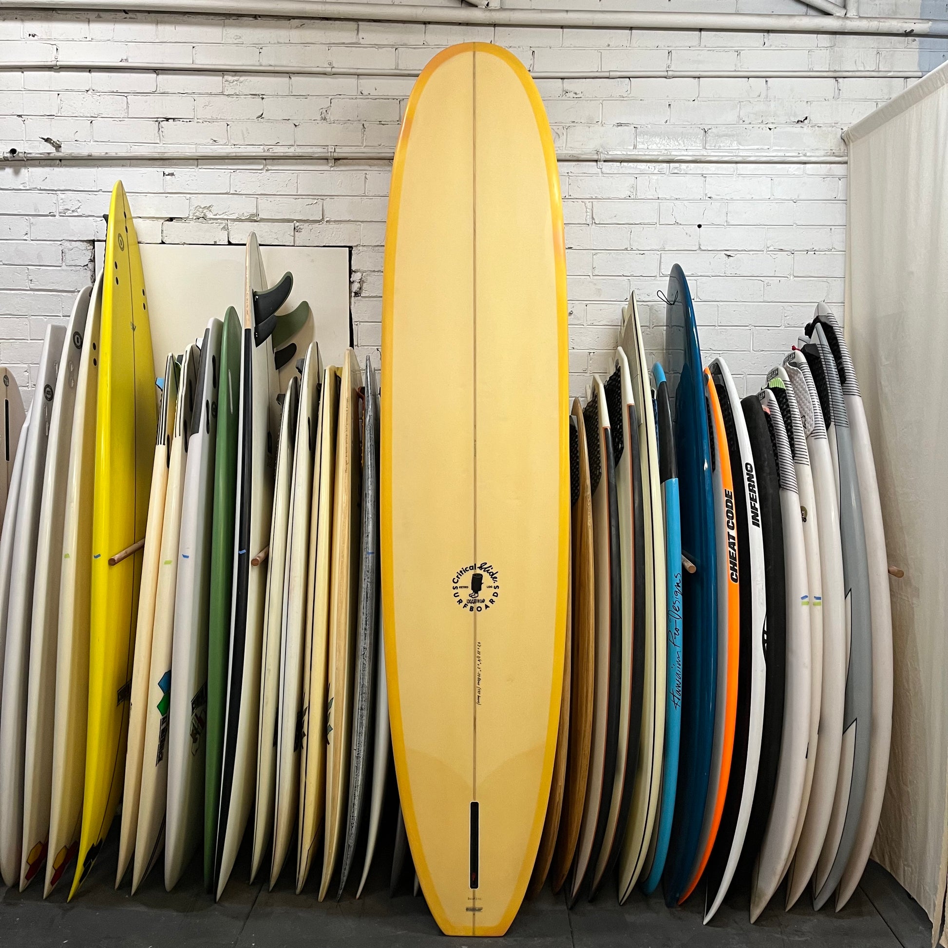 Critical Slide Surfboards Loggerhead 9'2" secondhand surfboard bottom view