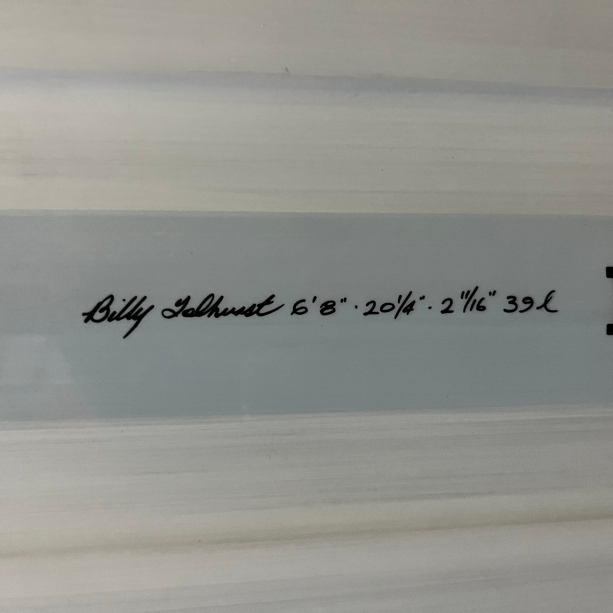 Tolhurst Harley Ingleby HI Mid 6 Mini 6'8" secondhand surfboard dimensions close-up