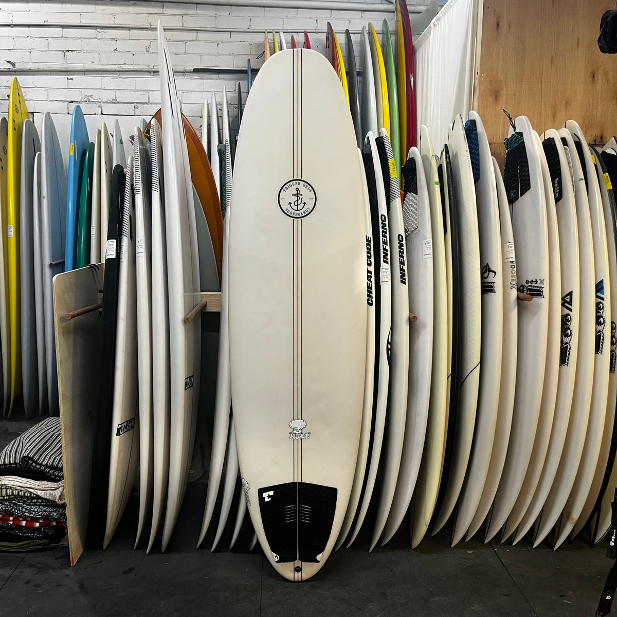 Trigger Bros Nuke 2 6'8" secondhand surfboards top view