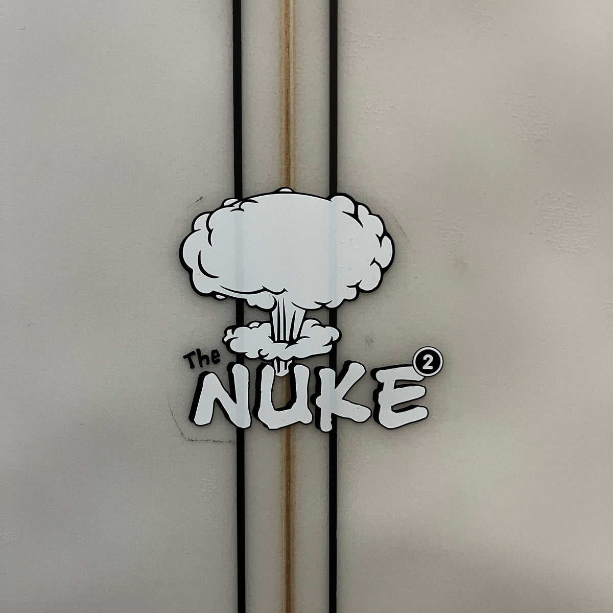 Trigger Bros Nuke 2 6'8" secondhand surfboards model logo close-up