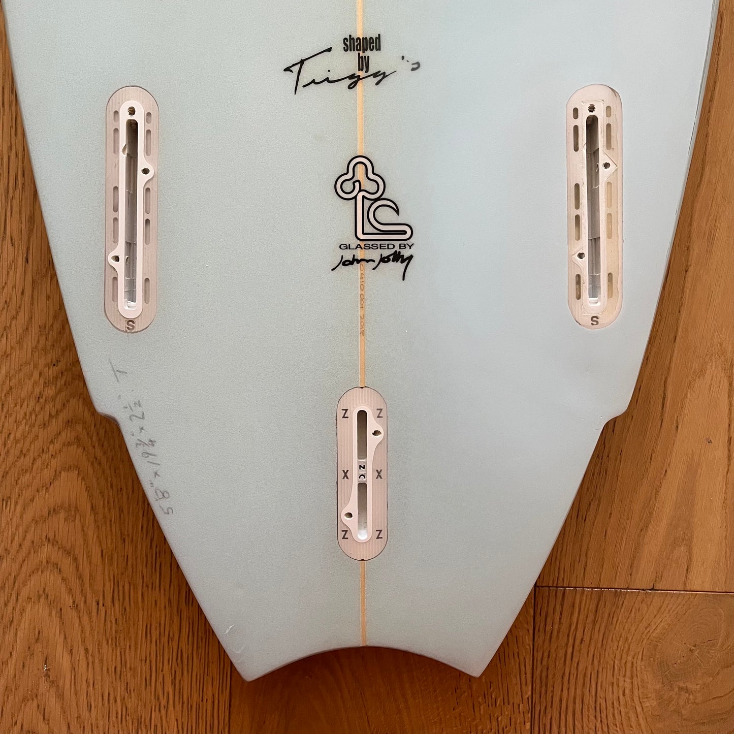 Trigger Bros The Nuke 5'8" secondhand surfboard fin box close-up