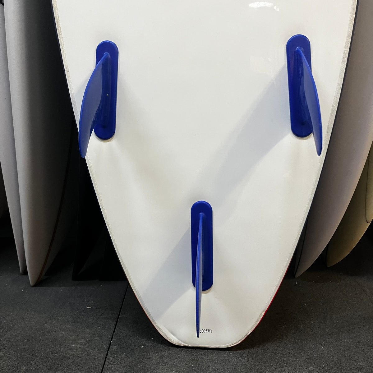 Wavestorm softboards 8'0" secondhand surfboards fin box close-up