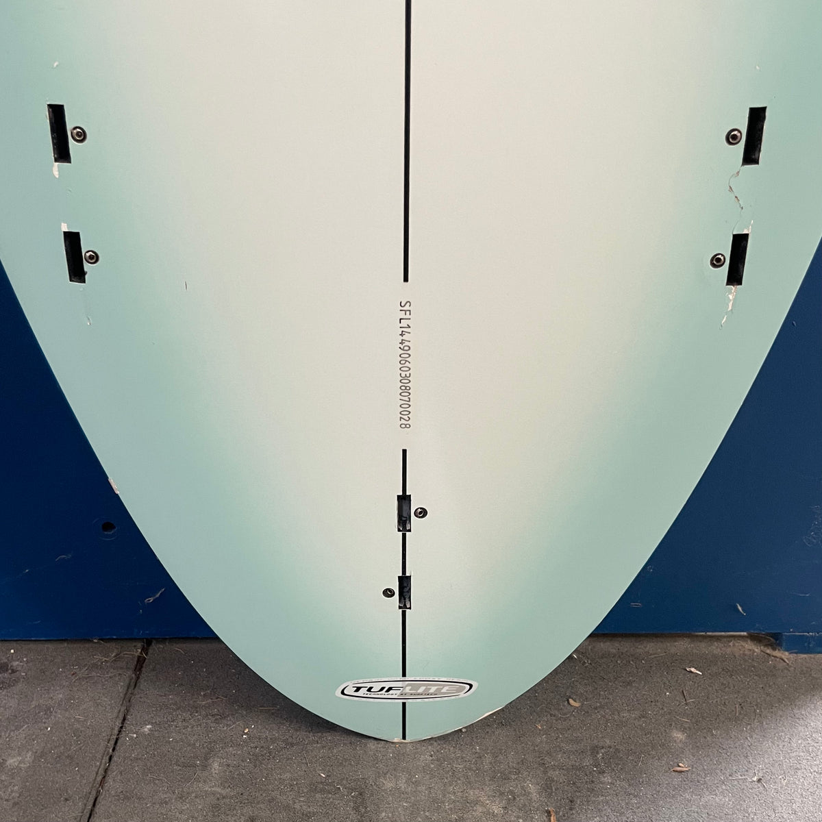 Wayne Lynch Freeform tufflite 6'3" secondhand surfboards fin box close-up