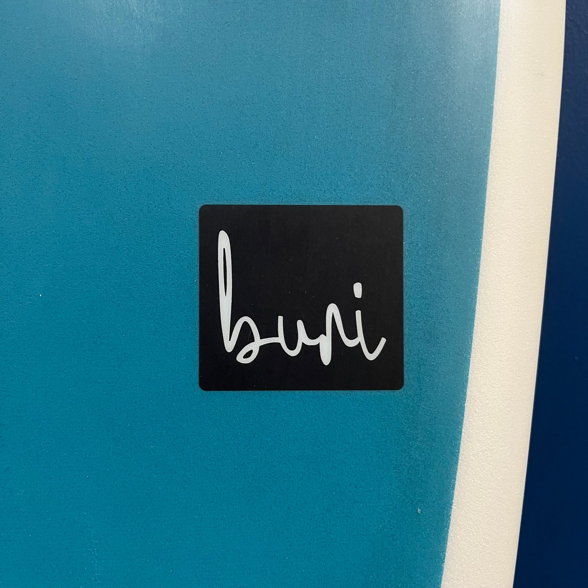 Yugen Buri 5'8" secondhand surfboard model logo close-up