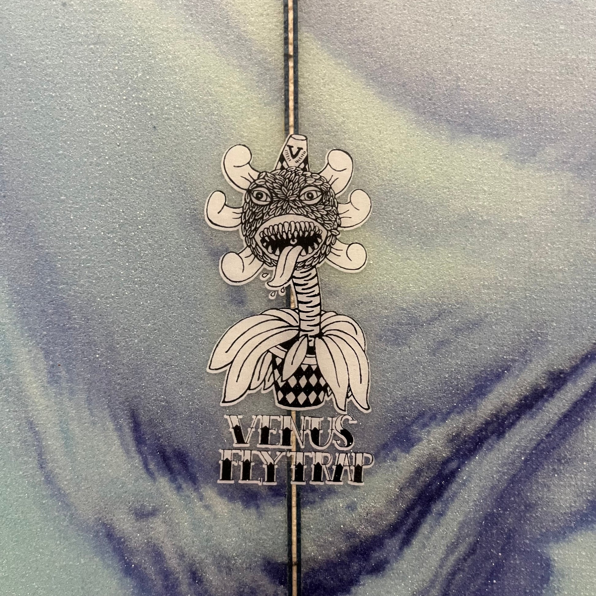 Zak Venus Fly Trap 6'4" secondhand surfboard model name close-up