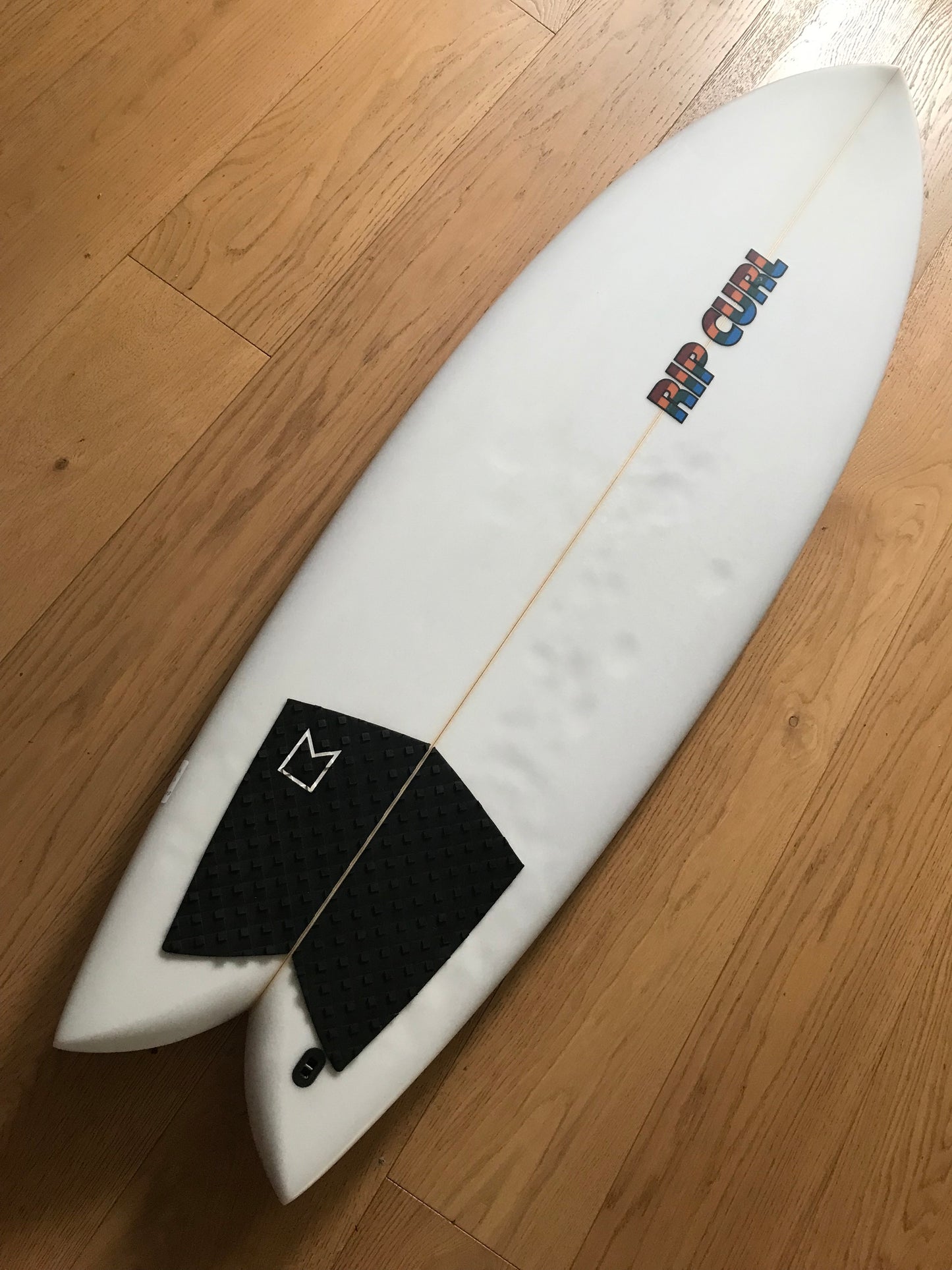 Rip Curl twin fin 5'6" secondhand surfboard top view